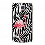 Чехол и защитная пленка для Samsung Galaxy S5 Deppa Art Case Jungle фламинго