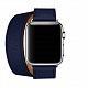 Ремешок кожаный HM Style Double Tour для Apple Watch 38mm\40mm (синий)