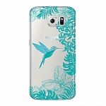 Чехол и защитная пленка для Samsung Galaxy S6 Deppa Art Case Jungle колибри