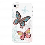 Чехол и защитная пленка для Apple iPhone 4/4S Deppa Art Case Pastel бабочки