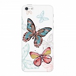 Чехол и защитная пленка для Apple iPhone 5/5S Deppa Art Case Pastel бабочки