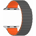 Силиконовый ремешок Lyambda ACRUX для Apple Watch 42mm\44mm\45mm (серый\оранжевый)