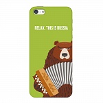 Чехол и защитная пленка для Apple iPhone 5/5S Deppa Art Case Patriot медведь гармонь