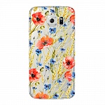 Чехол и защитная пленка для Samsung Galaxy S6 Deppa Art Case Flowers маки и колосья