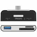 Универсальный адаптер Deppa USB Type-C, 3 в 1