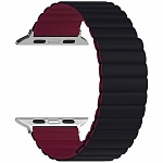 Силиконовый ремешок Lyambda ACRUX для Apple Watch 42mm\44mm\45mm (черный\бордовый)