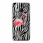 Чехол и защитная пленка для HTC One M9 Deppa Art Case Jungle фламинго