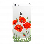 Чехол и защитная пленка для Apple iPhone 5/5S Deppa Art Case Flowers маки