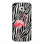 Чехол и защитная пленка для Samsung Galaxy S6 Deppa Art Case Jungle фламинго