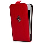 Кожаный чехол Ferrari FF-Collection Red Flip для iPhone 5, 5s FEFFFLP5RE