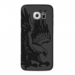 Чехол и защитная пленка для Samsung Galaxy S6 edge Deppa Art Case Black орел