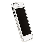 Бампер металлический Newsh для iPhone 5 со стразами белыми