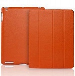 JisonCase Smart Leather Case orange кожаный чехол для iPad 2\3\4