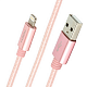 Кабель передачи данных Rock MFI Charge Sync Round Cable II 1.8m  для iPhone 5\6\7, iPad mini, iPad Air, iPad 4 (розовый)