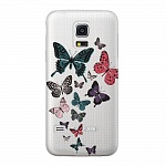 Чехол и защитная пленка для Samsung Galaxy S5 Deppa Art Case Military бабочки 2