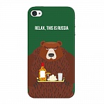 Чехол и защитная пленка для Apple iPhone 4/4S Deppa Art Case Patriot медведь