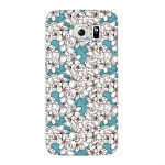 Чехол и защитная пленка для Samsung Galaxy S6 Deppa Art Case Pastel белые цветы