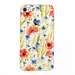 Чехол и защитная пленка для Apple iPhone 4/4S Deppa Art Case Flowers маки и колосья