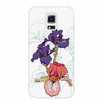 Чехол и защитная пленка для Samsung Galaxy S5 mini Deppa Art Case Pastel ирисы