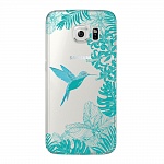 Чехол и защитная пленка для Samsung Galaxy S6 edge Deppa Art Case Jungle колибри