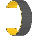 Универсальный силиконовый ремешок для часов 22 mm LYAMBDA Acrux (серый\желтый)