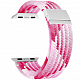 Плетеный нейлоновый ремешок для Apple Watch 38/40/41 mm LYAMBDA PLEIONE розовый\белый