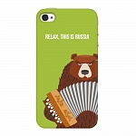 Чехол и защитная пленка для Apple iPhone 4/4S Deppa Art Case Patriot медведь гармонь