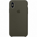 Силиконовый чехол для iPhone X Silicone Case (тёмно-оливковый)