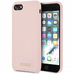 Чехол Guess для Apple iPhone 7/8 Silicone collection Gold Logo (розовый)