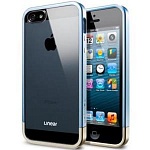 Бампер SGP Linear Crystal Metal для iPhone 5, 5s (голубой)