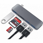 Адаптер USB type C Satechi Aluminum Combo Type-C – USB 3.0 (ST-TCUHS) Space Gray