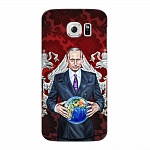 Чехол и защитная пленка для Samsung Galaxy S6 Deppa Art Case Military Путин карта мира