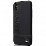 Чехол BMW Signature Logo imprint Hard Leather для Apple iPhone X\XS, Black (BMHCPXLLSB)