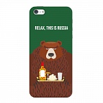 Чехол и защитная пленка для Apple iPhone 5/5S Deppa Art Case Patriot медведь