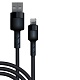 Дата-кабель BoraSCO Silicone USB – Lightning, 3А, 1м (черный)