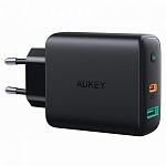 Сетевое зарядное устройство Aukey Dual-Port 30W PD Wall Charger with Dynamic Detect (черный)