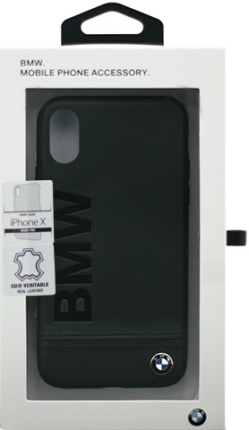 Чехол BMW Signature Logo imprint Hard Leather для Apple iPhone X\XS, Black (BMHCPXLLSB)