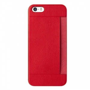 Пластиковый чехол для iPhone 5/5S с дополнительным отделением Ozaki 0.3 + Pocket	красный																