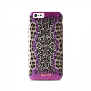 Чехол-накладка для iPhone 6 Puro Just Cavalli Python Leopard розовый
