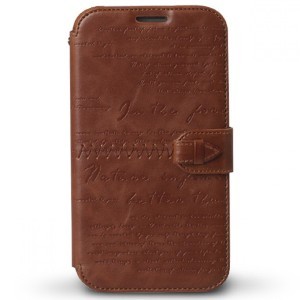 Кожаный чехол для Samsung Galaxy Note 2 Zenus Lettering Diary (коричневый)