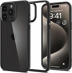 Противоударный чехол накладка Spigen Ultra Hybrid для Apple iPhone 15 Pro Max (черный) ACS06570
