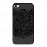 Чехол и защитная пленка для Apple iPhone 4/4S Deppa Art Case Black тигр