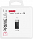 Адаптер USB - USB Type-C Prime Line, черный