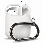 Силиконовый чехол для Apple AirPods Elago Hang case (белый)