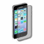 Чехол Gel Case и защитная пленка для Apple iPhone 5/5S Deppa черный-прозрачный