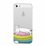 Силиконовый чехол Olle для iPhone 5/5S/SE (Кошка)