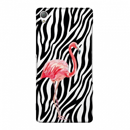 Чехол и защитная пленка для Sony Xperia Z3 Deppa Art Case Jungle фламинго