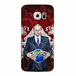 Чехол и защитная пленка для Samsung Galaxy S6 edge Deppa Art Case Military Путин карта мира
