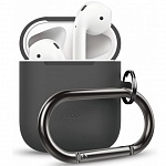 Силиконовый чехол для Apple AirPods Elago Hang case (серый)