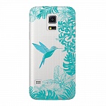 Чехол и защитная пленка для Samsung Galaxy S5 mini Deppa Art Case Jungle колибри